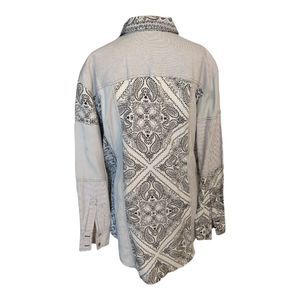 Free People Distressed Patchwork Paisley Top